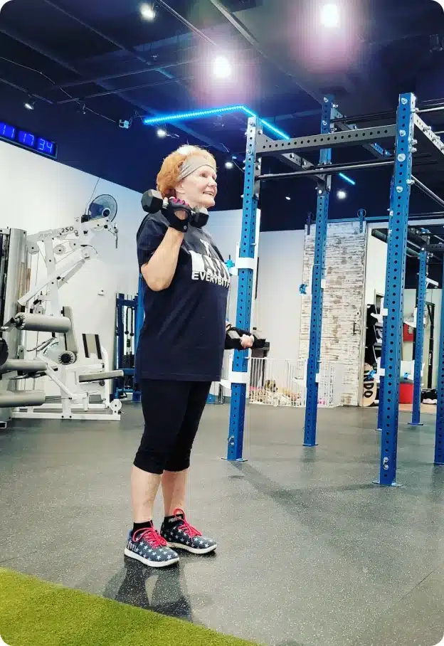 workout with dumbbells